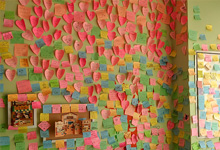 Mur de post-itde chez Bubble Nova